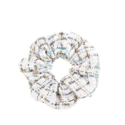 2 Stück Plaid Romantische Frauen Haarbänder Krawatten Gummiband Mädchen Pferdeschwanzhalter Haarschmuck (Color : White) von ERICAT