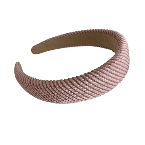 2023 Haar Hoop Haar Bands for Frauen Mädchen Einfarbig Twilled Breites Haarband Zubehör Kopfbedeckung (Color : Style 2- pink, Size : One size) von ERICAT