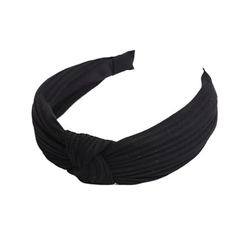 2PCS Damen Haarband Wildleder geknotet einfarbiges Stirnband for Damen mit Schleife (Color : Hairband-black) von ERICAT