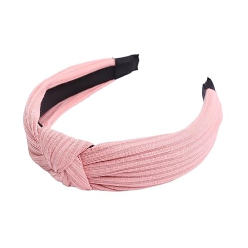 2PCS Damen Haarband Wildleder geknotet einfarbiges Stirnband for Damen mit Schleife (Color : Hairband-pink) von ERICAT