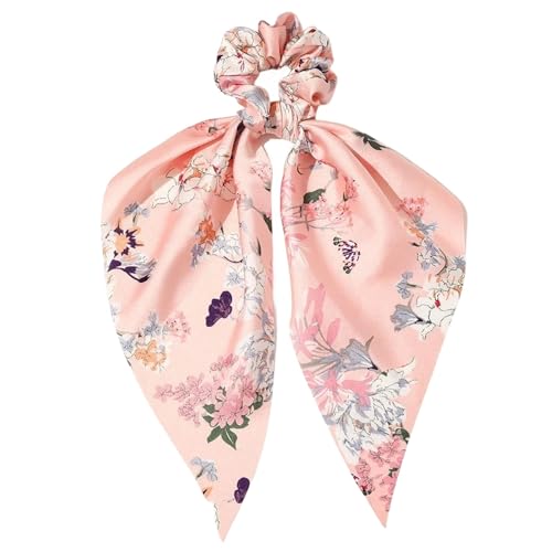 2PCS Floral Schleife Elastische Haarbänder Frauen Haargummis Gummibänder Pferdeschwanz Schal Zubehör (Color : C16) von ERICAT