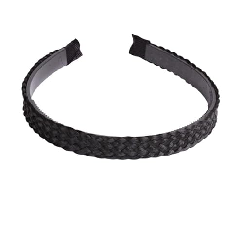 2PCS Haarbänder Mädchen Retro Non Slip Twist Stirnband Frauen Fishbone Zöpfe Haarbänder Kopf Hoop Styling Süße Kopfbedeckungen Zubehör (Color : Black4) von ERICAT