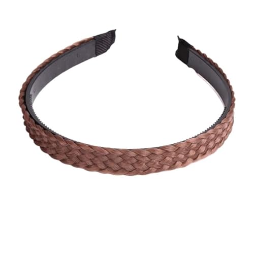 2PCS Haarbänder Mädchen Retro Non Slip Twist Stirnband Frauen Fishbone Zöpfe Haarbänder Kopf Hoop Styling Süße Kopfbedeckungen Zubehör (Color : Brown4) von ERICAT