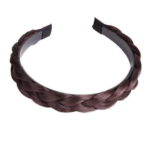 2PCS Haarbänder Mädchen Retro Non Slip Twist Stirnband Frauen Fishbone Zöpfe Haarbänder Kopf Hoop Styling Süße Kopfbedeckungen Zubehör (Color : Dark Brown3) von ERICAT