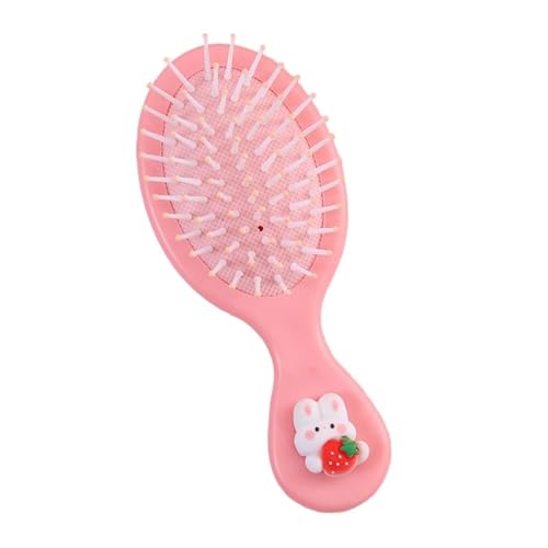 2PCS Nette Haar Pinsel Kamm Mini Tragbare Kleine Mädchen Massage Aktivität Gym Haarbürste for Frauen Sache (Color : Pink Rabbit 2) von ERICAT