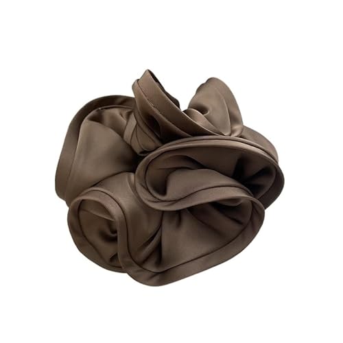 2PCS Übergroße Scrunchies Satin Frauen Elastische Haarbänder Pferdeschwanz Halter Gummiband Haar Seil Haar Zubehör (Color : Light coffee) von ERICAT