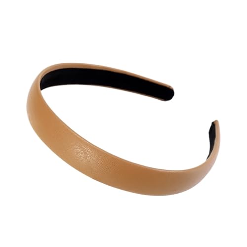 3 stücke Einfarbig PU Faux Leder Stirnbänder Frauen Haarband haar Hoop Mädchen Einfache Haar Bands Lünette Haar Zubehör (Color : CB0135-C) von ERICAT