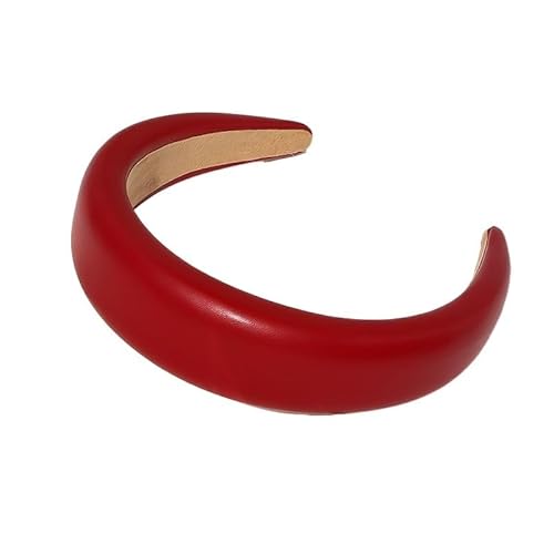 3 stücke PU Leder Verdickt Schwamm Haarband for Frauen Mädchen Breite Waschen Stirnband Retro Einfache Haar Zubehör (Color : C1) von ERICAT