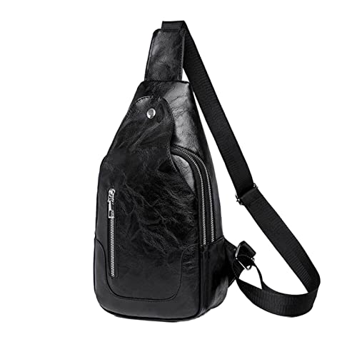 Brusttasche for Frauen, große Kapazität, Reise, Umhängetasche, weibliche Bauchtasche, Gürteltasche, PU-Leder, Damen, Reise-Sling, Umhängetasche (Color : Black) von ERICAT