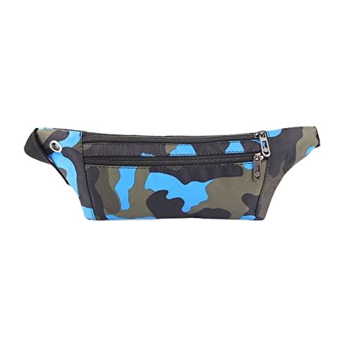 Camouflage Dark Grain Bum Bag Canvas Unisex Fanny Pack Waist Hip Belt Bag Purse Pouch Pocket Travel Running Sport Bum (Color : Blue) von ERICAT