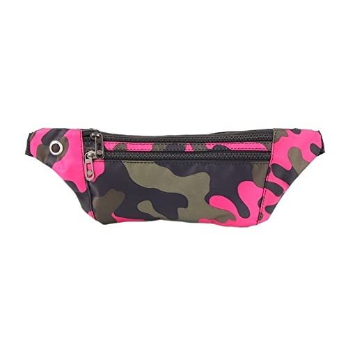 Camouflage Dark Grain Bum Bag Canvas Unisex Fanny Pack Waist Hip Belt Bag Purse Pouch Pocket Travel Running Sport Bum (Color : Pink) von ERICAT