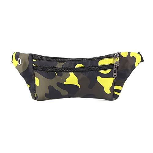 Camouflage Dark Grain Bum Bag Canvas Unisex Fanny Pack Waist Hip Belt Bag Purse Pouch Pocket Travel Running Sport Bum (Color : Yellow) von ERICAT