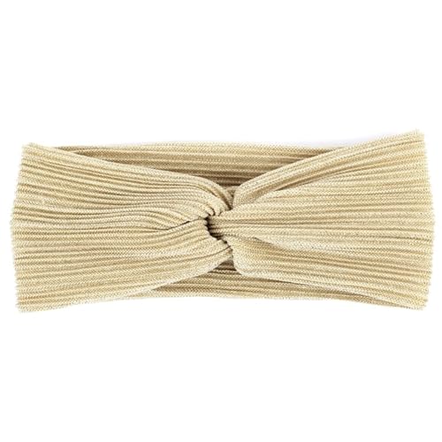 Damen Bronzing Color Gefaltetes Stirnband Atmungsaktive elastische Stirnbänder for Mädchen Mesh Haarband Zubehör (Color : Beige Gold) von ERICAT