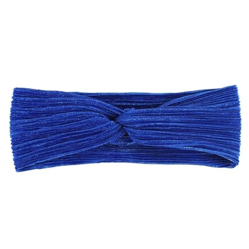 Damen Bronzing Color Gefaltetes Stirnband Atmungsaktive elastische Stirnbänder for Mädchen Mesh Haarband Zubehör (Color : Royal Blue) von ERICAT