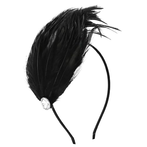 Damen-Feder-Haarband, Metall-Stirnband, Fascinator, Maskerade-Haar-Accessoire von ERICAT