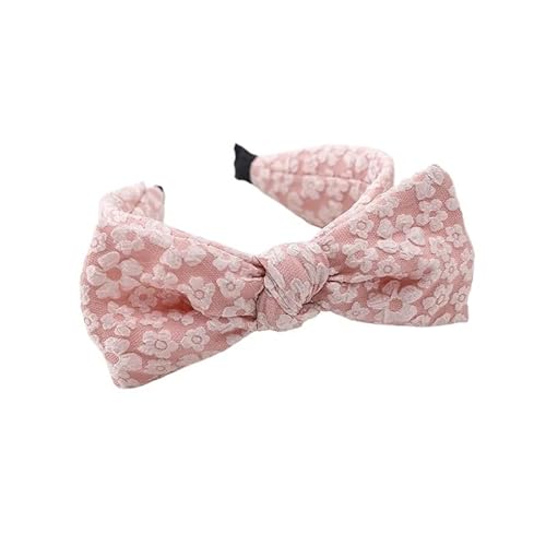 Damen-Haarbänder aus Baumwollspitze mit Schleife, weiße Spitze, Stickerei (Color : Pink) von ERICAT
