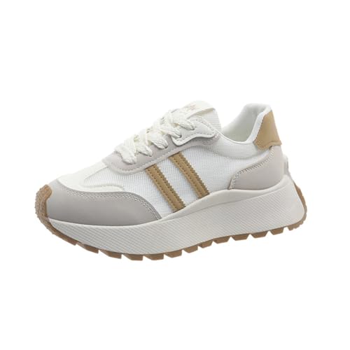 Damen Mesh Atmungsaktive Turnschuhe Verschleißfest Mode Erhöhung Hautfreundlich Sportschuhe Retro Leicht Vielseitig Nachtlauf Sportschuhe von ERICAT