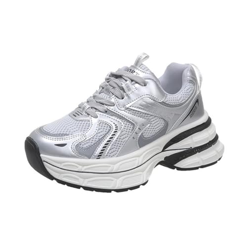 Damen Muffin Thick Bottom Trainer Höhe Casual Thin Comfortable Fashion Wear Sportschuhe Mesh Breathable Versatile Simple Jogging Sportschuhe von ERICAT