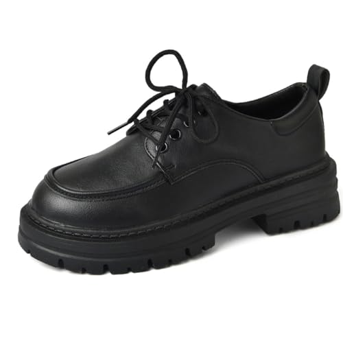 Damen Schnürschuhe High Heels Einfach Vielseitig Erhöht Modisch Bequem Loafers Leicht Pendeln Täglich Lässig Atmungsaktiv Büro Schuhe von ERICAT