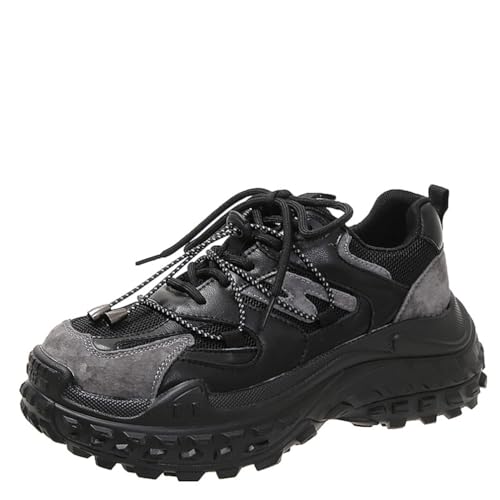 Dicke Unterseite Daddy Schuhe Frauen Herbst und Winter Mokassin Schwarz Sportschuhe Wanderschuhe Gepolsterte Damenschuhe Leichtgewicht Plattform Schuhe von ERICAT