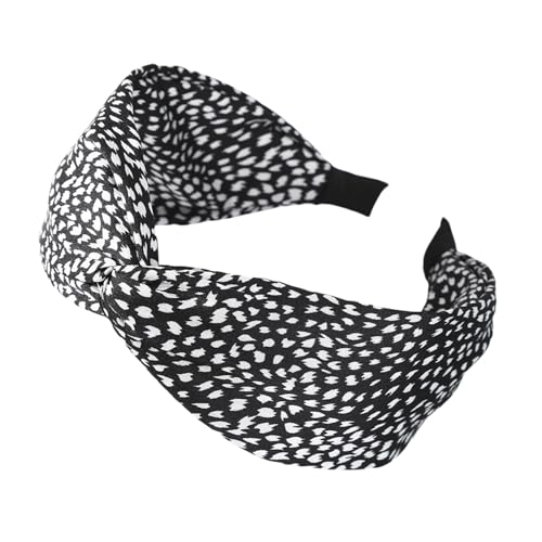 Drucken Leopard Stirnband Breite Quer Frauen Haarband Elastische Schleife Haar Hoop Bands Lünette Knoten Mädchen Haar Zubehör (Color : C CD1077) von ERICAT