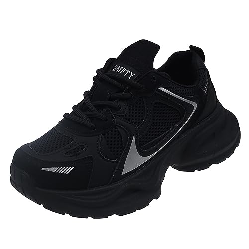 Einfache Mode Casual Sportschuhe Damen Breathable Thick Bottom Erhöhte Daddy Schuhe Schock Absorption Studenten Komfortable Laufschuhe von ERICAT