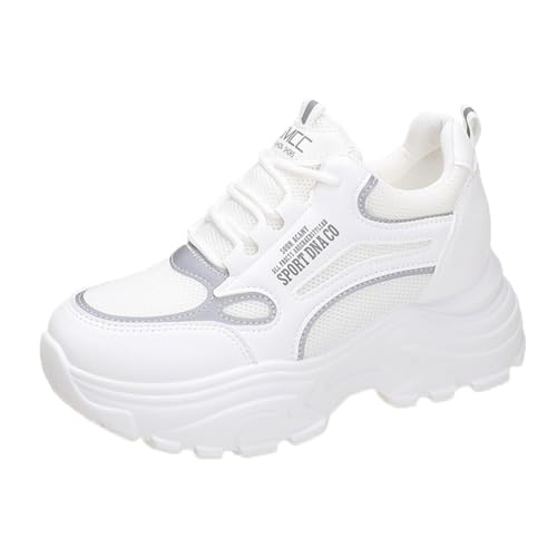 ERICAT Innere Höhe erhöhen Trainer Frauen große Größe Casual Dicke Unterseite Turnschuhe Leichtgewicht Soft-Soled Laufschuhe Atmungsaktiv Komfortable Sportschuhe von ERICAT