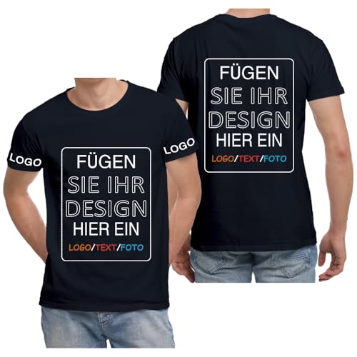 ERICAT Personalisierte Bedrucken Tshirt, selbst gestalten T Shirts Entwerfen Sie Ihr eigenes Design mit Foto, Text oder Logo. personalisiertes t-Shirt für Männer, Frauen und Paare von ERICAT