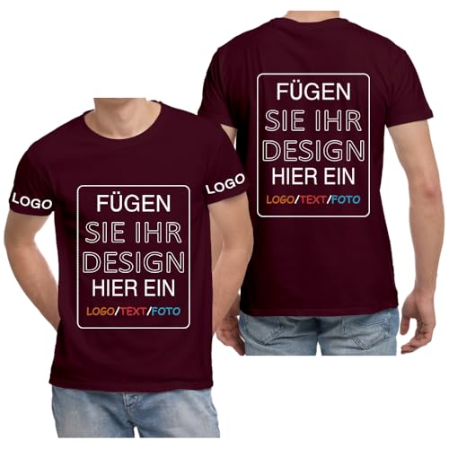 ERICAT Personalisierte Bedrucken Tshirt, selbst gestalten T Shirts Entwerfen Sie Ihr eigenes Design mit Foto, Text oder Logo. personalisiertes t-Shirt für Männer, Frauen und Paare von ERICAT