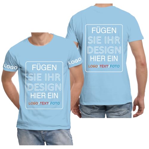 ERICAT Personalisierte Bedrucken Tshirt, selbst gestalten T Shirts Entwerfen Sie Ihr eigenes Design mit Foto, Text oder Logo. personalisiertes t-Shirt für Männer, Frauen und Paare von ERICAT