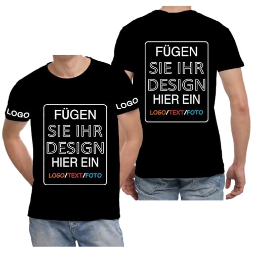ERICAT Personalisierte Bedrucken Tshirt, selbst gestalten T Shirts Entwerfen Sie Ihr eigenes Design mit Foto, Text oder Logo. personalisiertes t-Shirt für Männer, Frauen und Paare von ERICAT