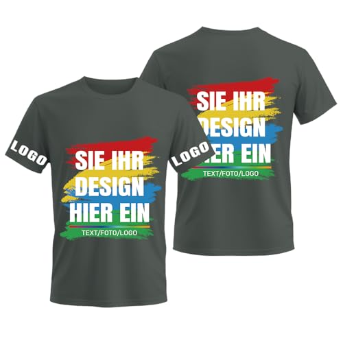 ERICAT Personalisierte selbst gestalten T-Shirts, personalisiertes Tshirt – Fügen Sie Ihr eigenes Bild, Ihren Text oder Ihr Logo hinzu. Bedrucken T Shirts für Männer und Frauen von ERICAT