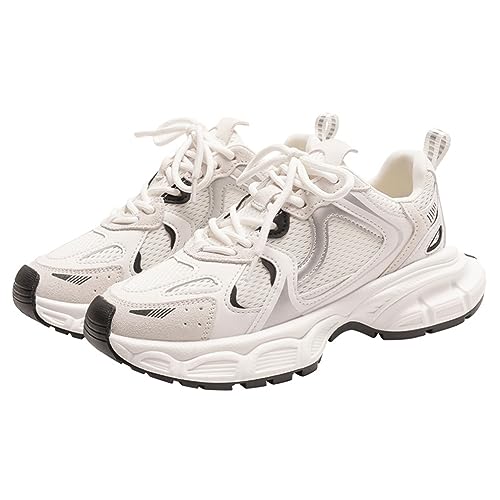 ERICAT Trainer Damen Frühling und Herbst Modelle Atmungsaktiv Mode Casual Dicke Boden Daddy Schuhe Rund Kopf Outdoor Sport Freizeitschuhe von ERICAT