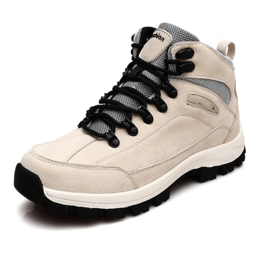 ERICAT Winter Beige Bergsteigen Farbe Damen Wasserdicht Wanderschuhe Gepolstert Warm Groß Baumwolle Schuhe High Top Verdickt Schwarz Casual Sneakers Mehrfarbig von ERICAT