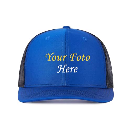 ERICAT personalisiert Cap personalisierte Basecap Baseball Cap mit Foto/Logo/Text gestalten Cap selbst gestalten,verstellbare Trucker-Kappe, lässige Sonnenschild-Kappe als Geschenk von ERICAT