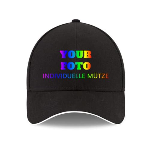 ERICAT personalisiert Cap personalisierte Basecap Baseball Cap mit Foto/Logo/Text gestalten Cap selbst gestalten,verstellbare Trucker-Kappe, lässige Sonnenschild-Kappe als Geschenk von ERICAT