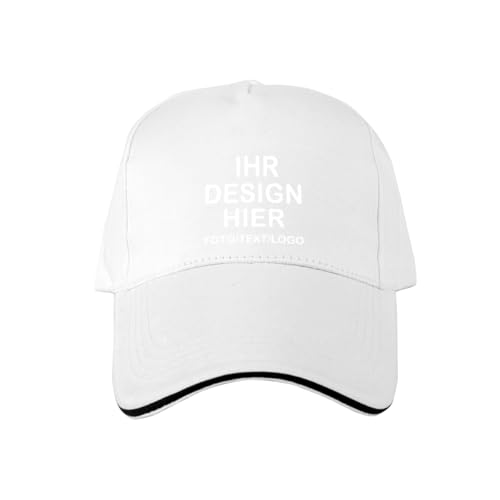 ERICAT personalisiert Cap personalisierte Basecap mit Foto/Logo/Text Baseball Cap selbst gestalten für Männer&FrauenBaseballkappe, verstellbare Trucker-Kappe aus Baumwolle,Unisex-Dad-Hut von ERICAT