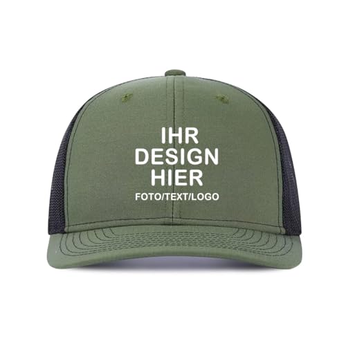 ERICAT personalisiert Cap personalisierte Basecap mit Foto/Logo/Text Baseball Cap selbst gestalten für Männer&FrauenBaseballkappe, verstellbare Trucker-Kappe aus Baumwolle,Unisex-Dad-Hut von ERICAT