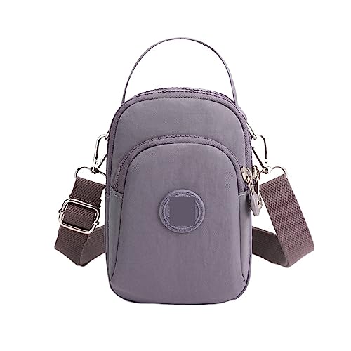 Einfarbige Umhängetasche for Damen, Kleine Tasche, Reisetasche, Handytasche, Gürteltasche, Damen, Täglich, Nylon, Umhängetasche, Straßengürteltasche (Color : Grey) von ERICAT