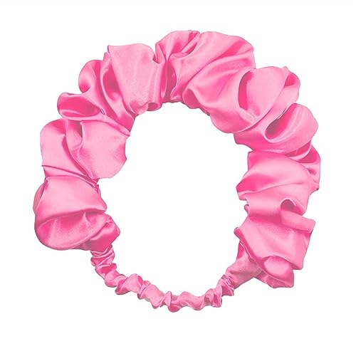 Einfarbiges Kopftuch, Riemen, Falten, Elastizität, modisches Stirnband for Mädchen, Schlaf, Frauen, Outdoor-Kopfbedeckung (Color : PINK) von ERICAT