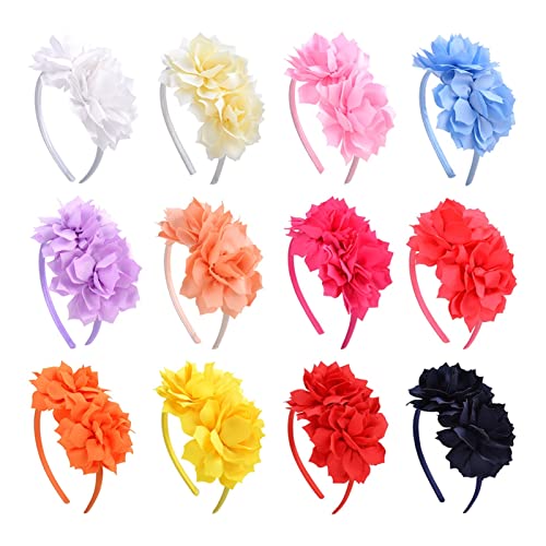 Einfarbiges großes Blumen-Stirnband Kinder-Haarbänder Mädchen-Bogen-Haarbänder Grosgrain-Band-Haar-Accessoires (Color : 4, Size : 1 size) von ERICAT