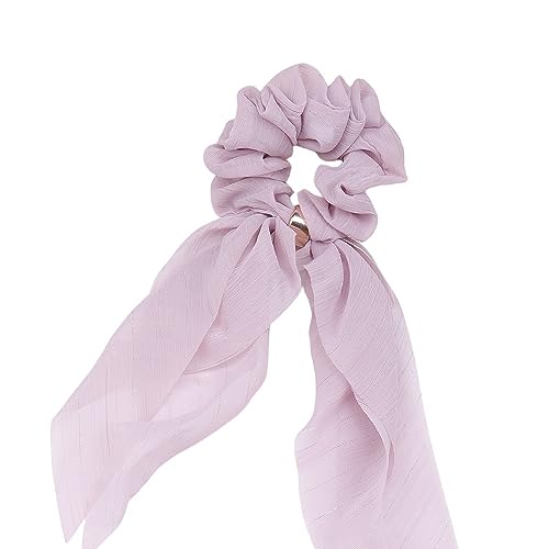 Fashion Solid Chiffon Dame Haar Schal Scrunchies Elastische Seil Frauen Bögen Scrunchie Accessori (Color : Purple, Size : One size) von ERICAT