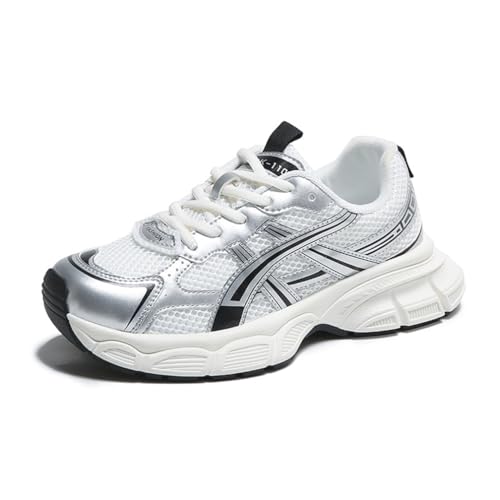 Flache Mesh-Sneakers Frauen leichte atmungsaktive Freizeitschuhe rutschfeste stoßdämpfende Laufschuhe Lace Up Hundert Mode Schuhe von ERICAT