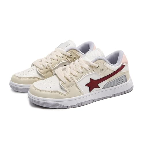 Frauen Chunky Sportschuhe Reibung Wird Sound Paar Flache Schuhe Low Fashion Trainer Retro Sport Weiße Schuhe Vier Jahreszeiten Einzelne Schuhe von ERICAT