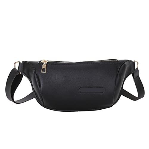 Frauen Gürteltasche Fanny Pack PU-Leder Dame Brusttaschen Multifunktions Mobile Geldbörse Mode Reisetasche (Color : Black) von ERICAT