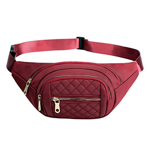 Frauen Gürteltasche Gürteltasche Reißverschluss Brusttasche Weibliche Bananentasche Geldbeutel Reise Schulter Geldbörse Bauchtasche Hüfte Gürteltasche (Color : Red) von ERICAT