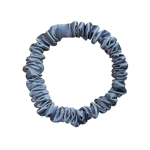 Frauen Solide Scrunchies Elastische Haarbänder 1 cm Niedliche Haargummis Mädchen Haarschmuck Kopfband Kopf Kleid (Color : Blue) von ERICAT