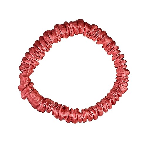 Frauen Solide Scrunchies Elastische Haarbänder 1 cm Niedliche Haargummis Mädchen Haarschmuck Kopfband Kopf Kleid (Color : Coral Red) von ERICAT