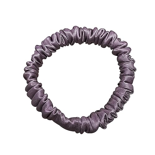 Frauen Solide Scrunchies Elastische Haarbänder 1 cm Niedliche Haargummis Mädchen Haarschmuck Kopfband Kopf Kleid (Color : Lotus purple) von ERICAT