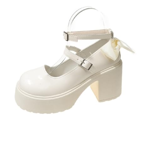 Frauen einfache Lolita High Heels Retro wasserdicht Plattform Dicke Ferse Fee Stil Mary Jane Schuhe Mode vielseitig Sweet Bow Jk Uniform Lolita High Heel Stiefel Frauen einfache Lolita High Heels Retro wasserdicht Plattform Dicke Ferse Fee Stil Mary Jane Schuhe Mode vielseitig Sweet Bow Jk Uniform Lolita High Heel Stiefel von ERICAT